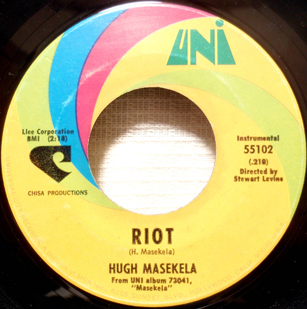 試聴 US 7inch. スピリチュアル・ジャズ HUGH MASEKELA - RIOT / MACE AND GRENADES □spiritual jazz rare groove soul ドラム・ブレイク_画像2