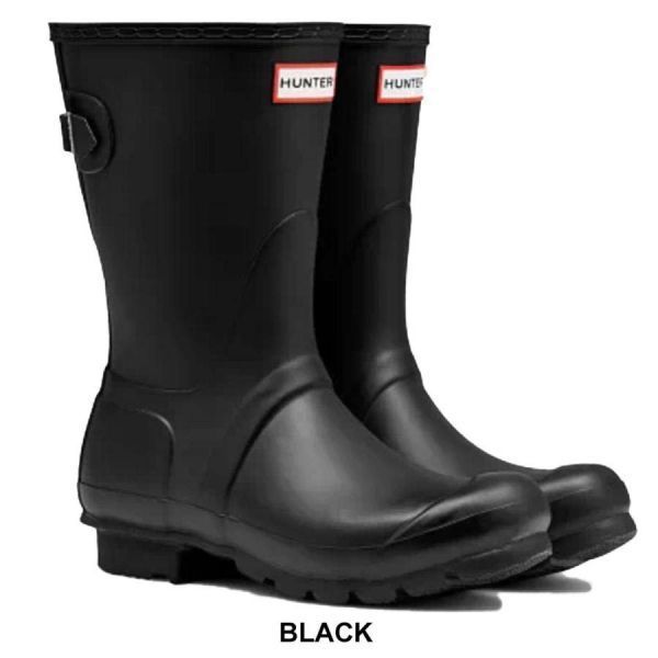 * with translation outlet HUNTER( Hunter ) rain boots rear adjustment possible ORIGINAL BACK ADJUSTABLE SHORT WFS1013RMA BLACK US8(25.0cm)