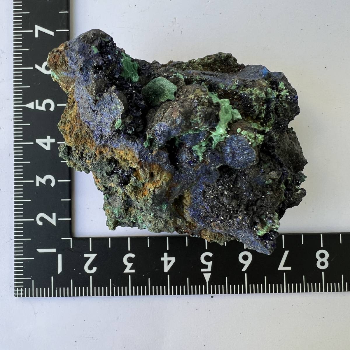 【E22000】マラカイトを伴うアジュライト アジュライト 藍銅鉱 岩絵の具 マラカイト Azurite 天然石 原石 鉱物 パワ_画像1