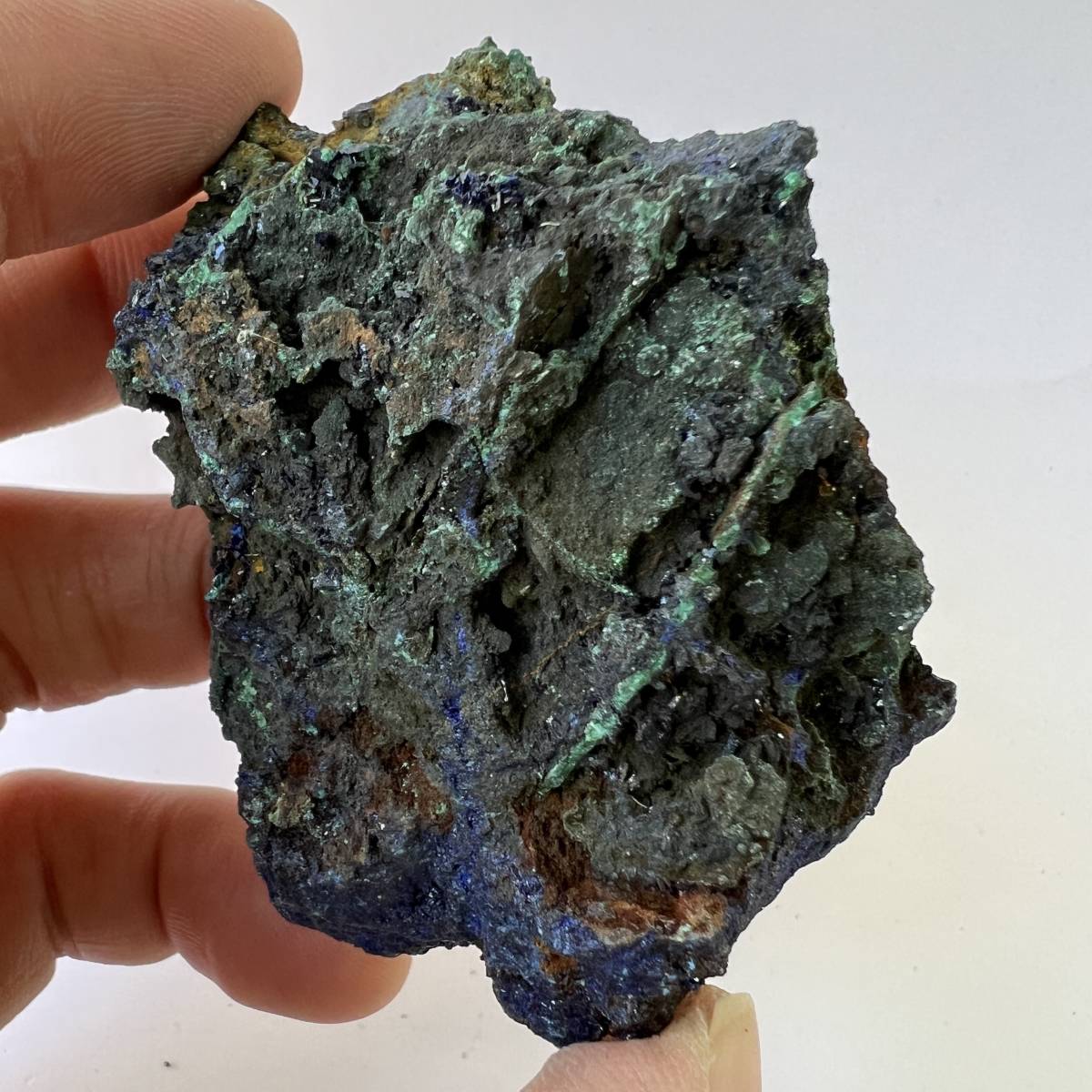 【E22000】マラカイトを伴うアジュライト アジュライト 藍銅鉱 岩絵の具 マラカイト Azurite 天然石 原石 鉱物 パワ_画像8