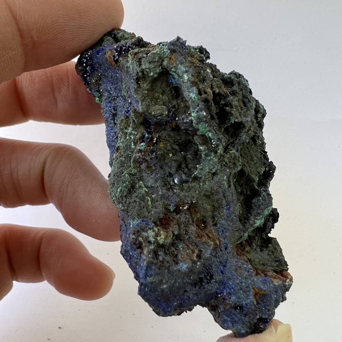 【E22000】マラカイトを伴うアジュライト アジュライト 藍銅鉱 岩絵の具 マラカイト Azurite 天然石 原石 鉱物 パワ_画像9