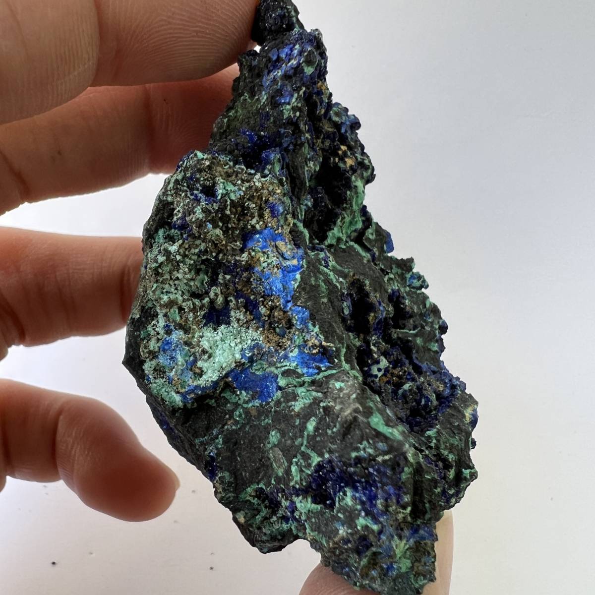 【E21994】マラカイトを伴うアジュライト アジュライト 藍銅鉱 岩絵の具 マラカイト Azurite 天然石 原石 鉱物 パワ