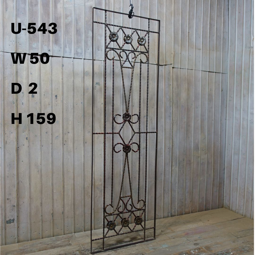 U543!W50×H159!! large antique fence gardening lattice car Be old iron .bro can to iron Vintage iron ..ftg