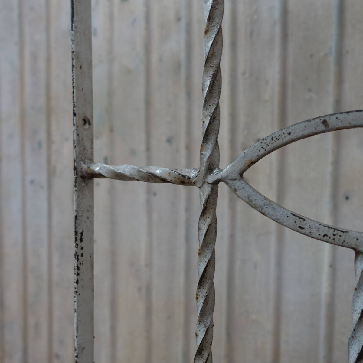 U516♪W55×H149.5♪♪大型アンティークフェンス ガーデニング ラティス シャビー 古い鉄柵 ブロカント アイアン ビンテージ 鉄格子 ftgの画像8