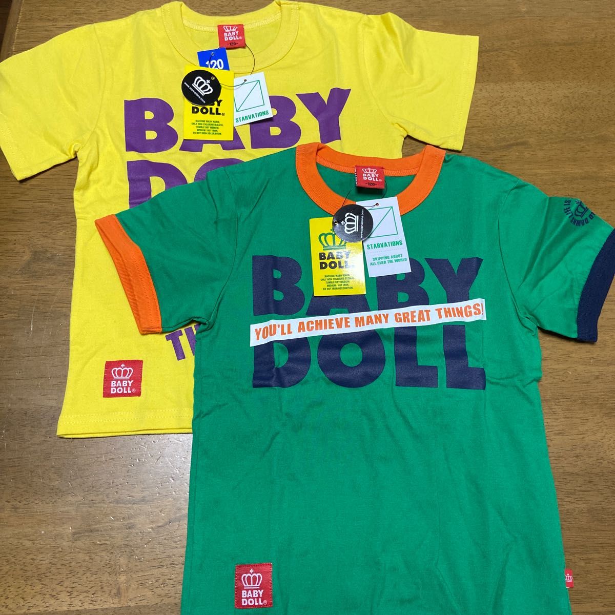 BABY DOLL ロゴ半袖Tシャツ イエロー 120㎝ - トップス(Tシャツ