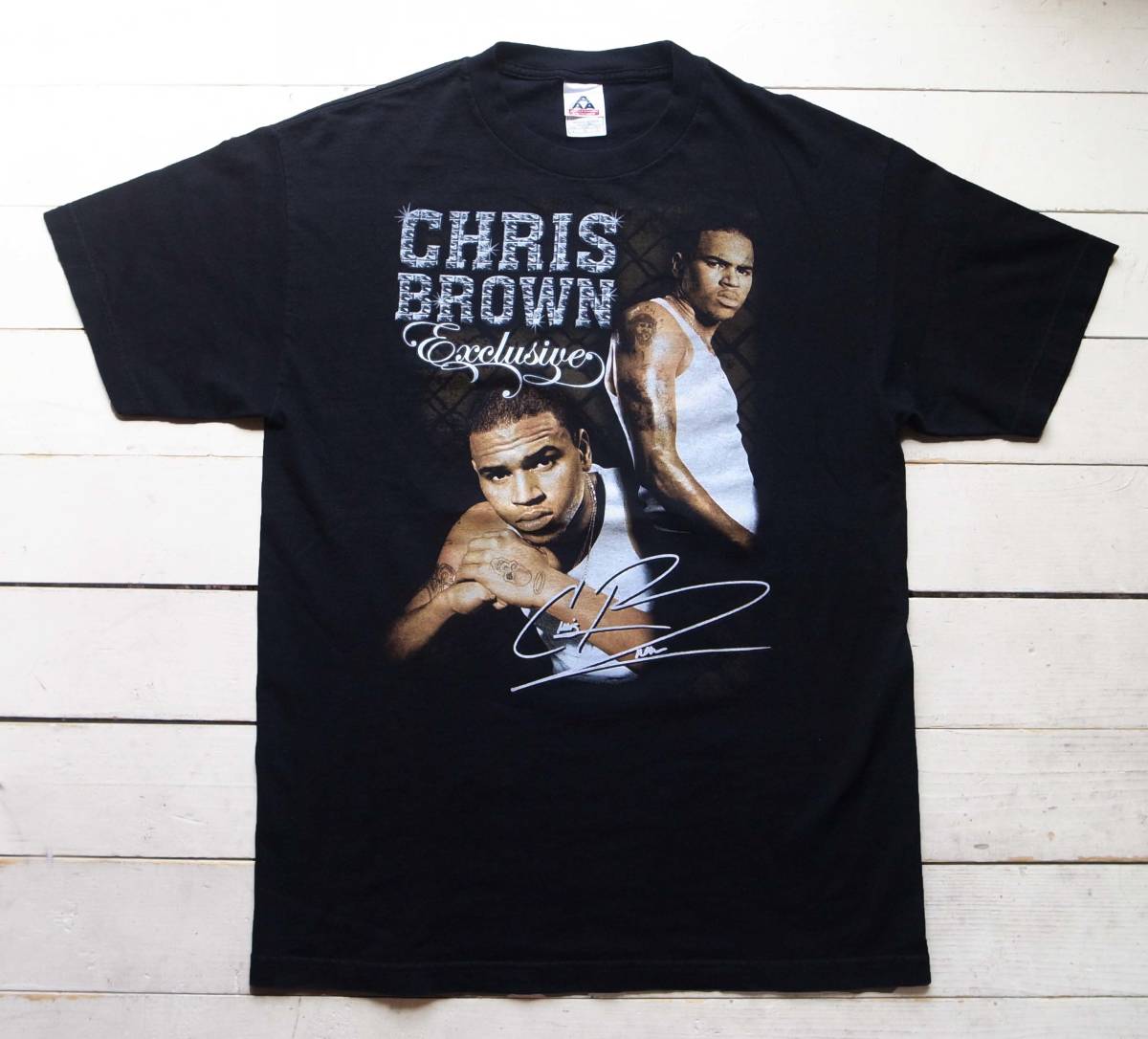 00's CHRIS BROWN クリスブラウン Exclusive Tour Tシャツ L 黒 エクスクルージブ ラップT バンドT 2007