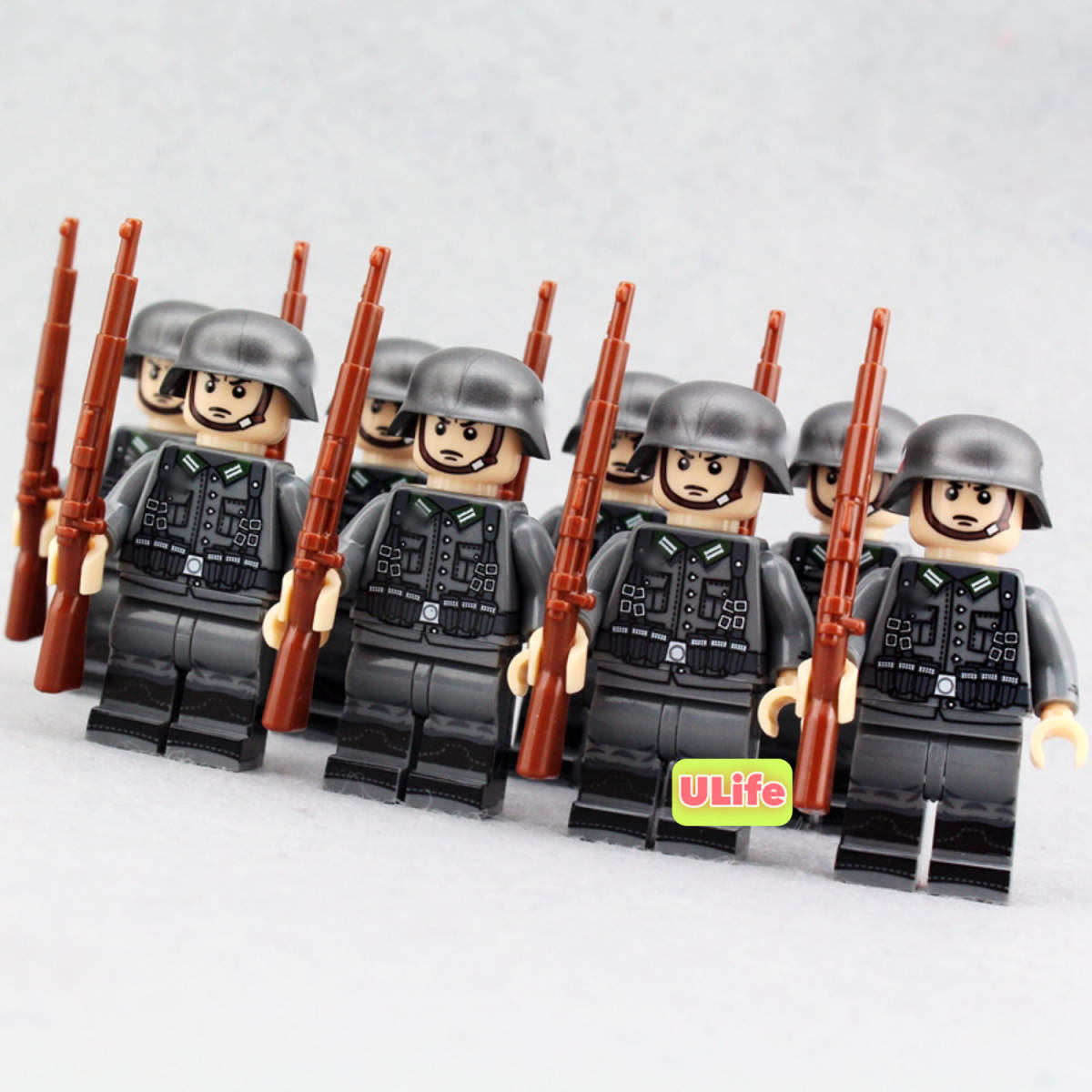 11体セットWW2ドイツ軍 国防軍 全面印刷C ミリタリー武器 LEGO
