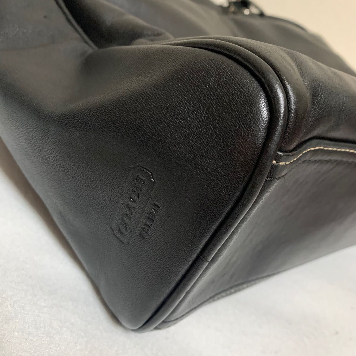 F70094 コーチ ビジネスバッグ 2way オールレザー ステッチ ブラック A4可 ブリーフケース COACH