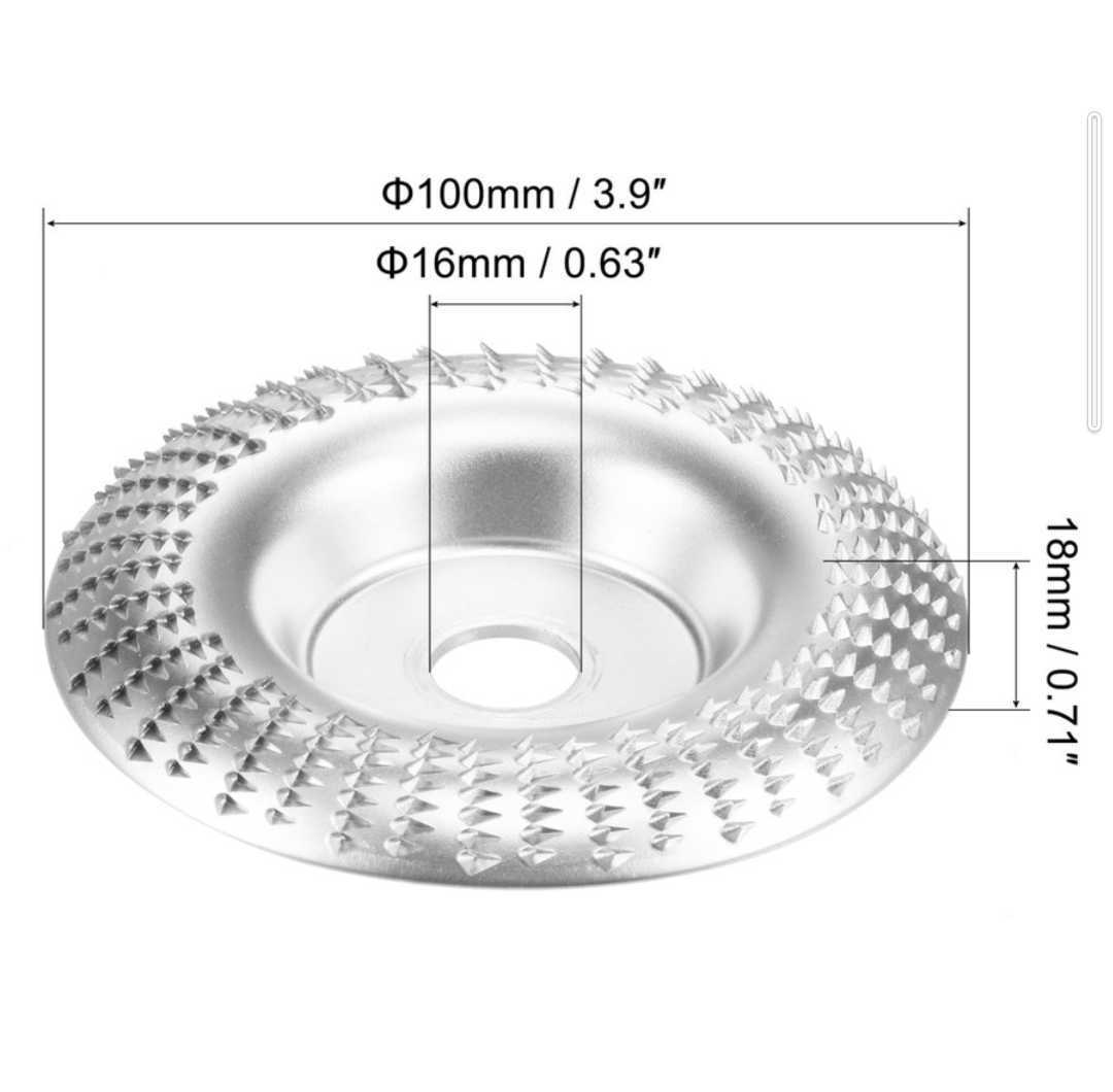 送料無料！ グラインダーシェーピングディスク 100mm ブルーカラー カップ ウッドアーク 砥石 硬化 鋼研磨ディスク 彫刻ツール 木工用_画像4