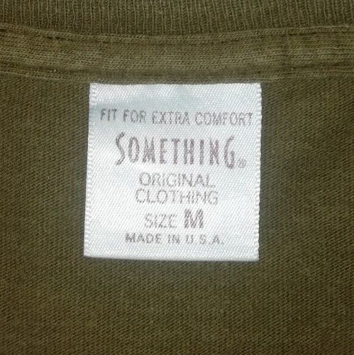 FIT FOR EXTRA COMFORT SOMETHING  エドウィン アメリカ製 ロゴ カーキ Tシャツ 半袖 春 夏 秋