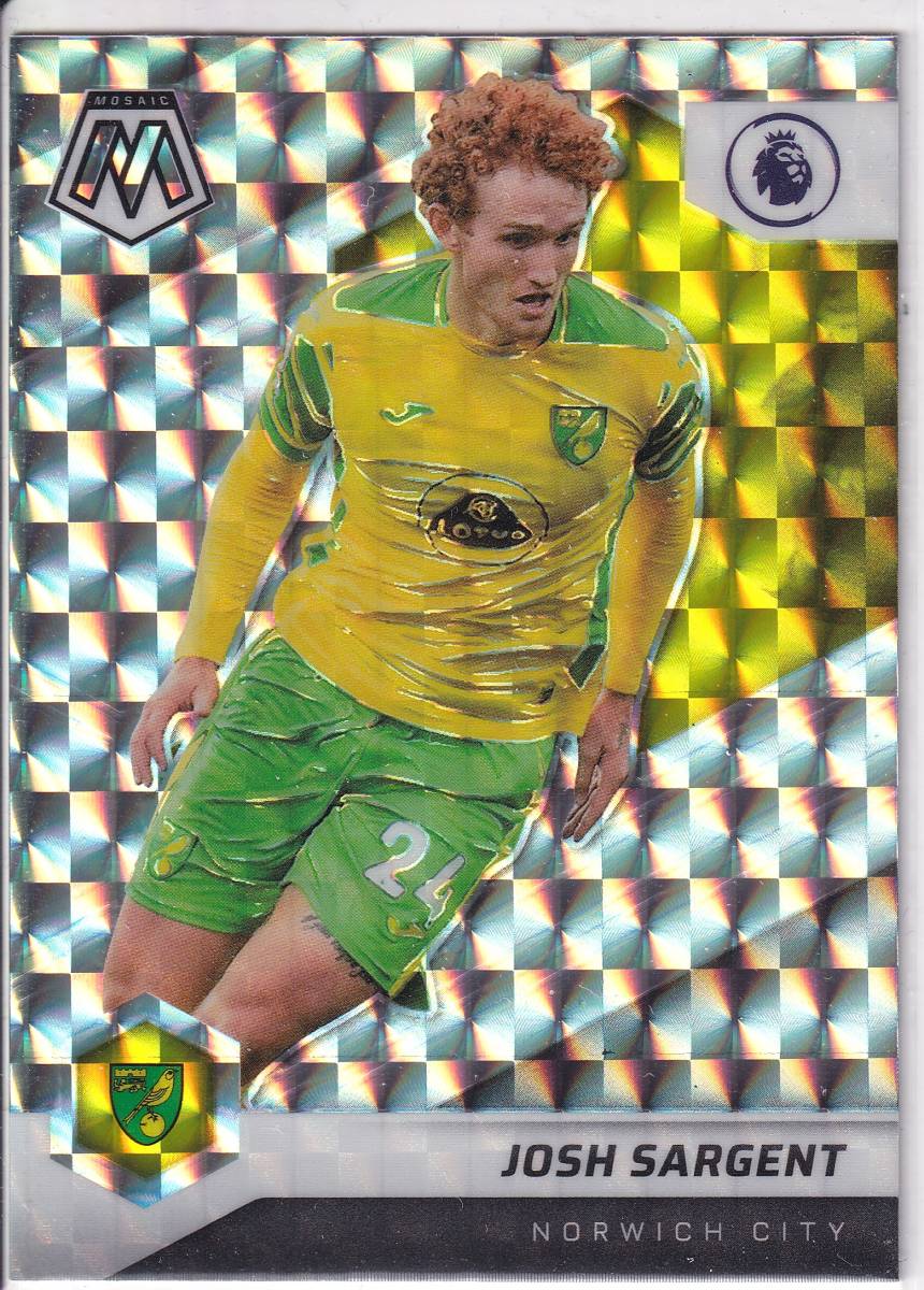 2021-22PANINI MOSAIC PREMIER　No.95　JOSH SARGENT　パラレルカード　ジョシュ・サージェント　ノリッジ・シティ_画像1