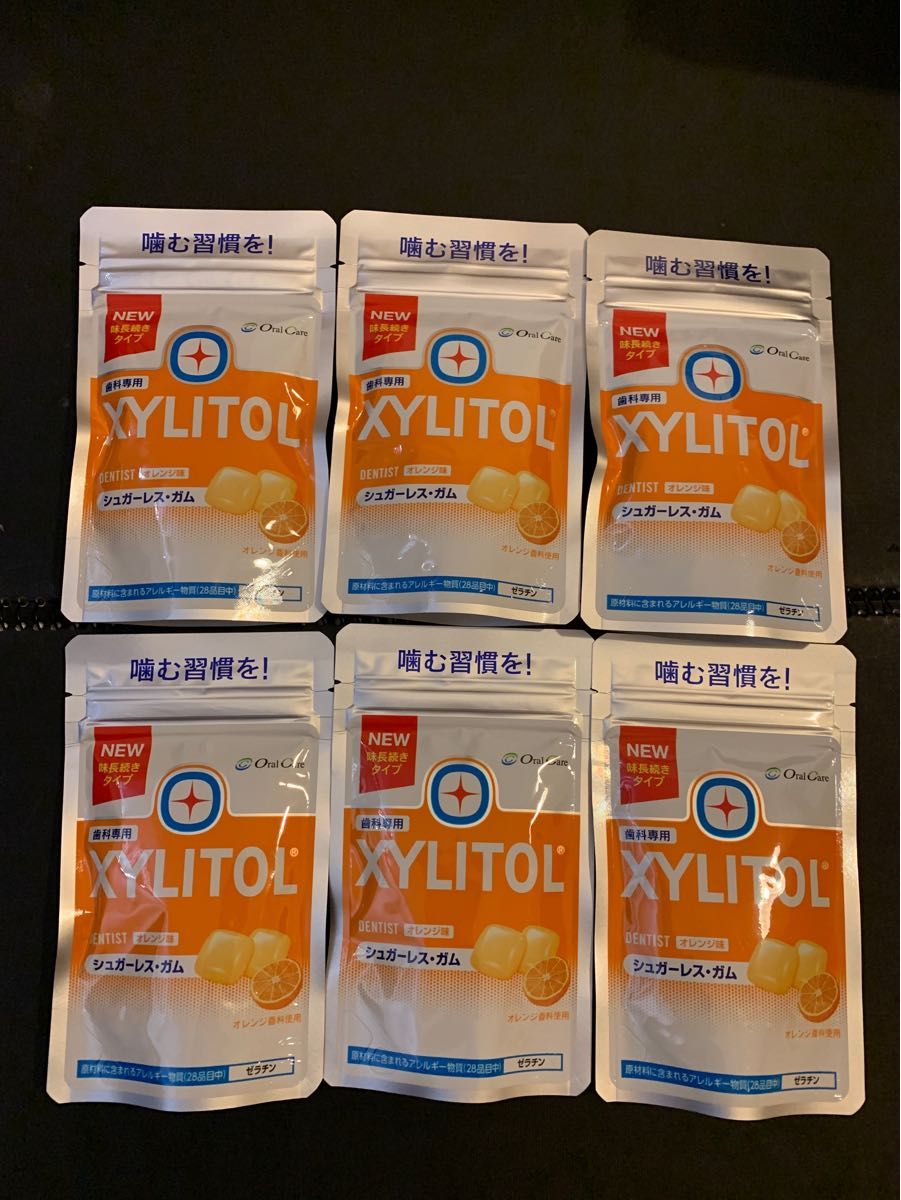キシリトール100％ガム 歯科専用 味長続きタイプオレンジ味6袋｜PayPayフリマ