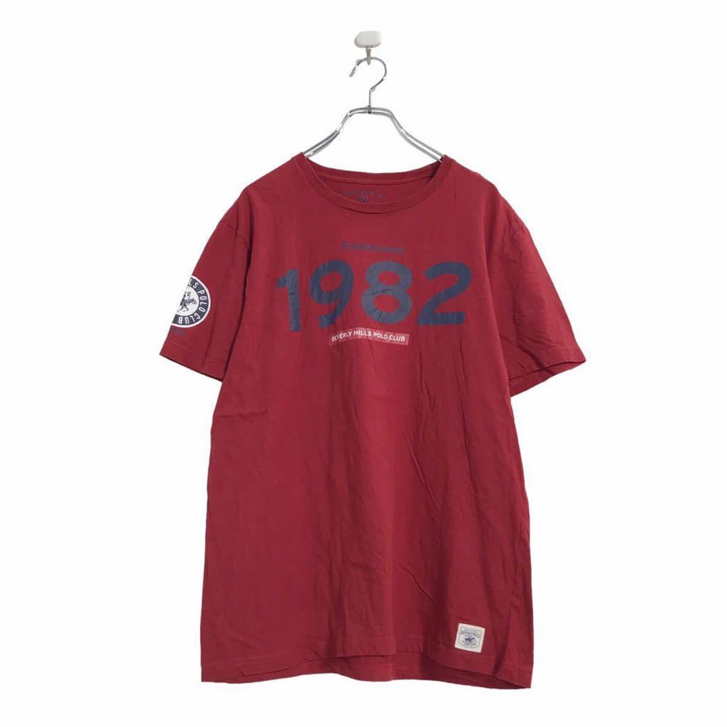 BEVERLY HILLS POLO CULB 半袖 プリント Tシャツ 2XL ボルドー ビバリーヒルズポロクラブ 1982 古着卸 アメリカ仕入 a508-5010_画像1