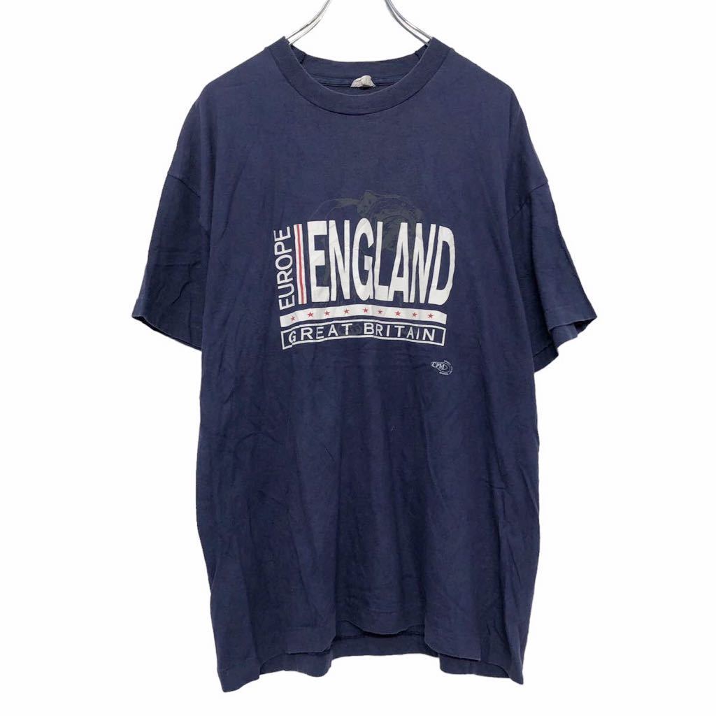 SCREENSTARS 半袖 プリント Tシャツ XL ネイビー ホワイト レッド スクリーンスターズ 文字 星 ENGLAND 古着卸 アメリカ仕入 a508-5341_画像1