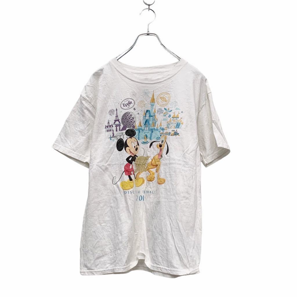 Disney Park 半袖 ロゴ プリント Tシャツ ウィメンズ XL ホワイト ディズニー キャラクター ミッキー 古着卸 アメリカ仕入 a508-5489_画像1