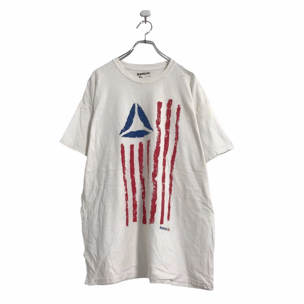 Reebok 半袖 プリント Tシャツ XL ホワイト リーボック 星条旗風 古着卸 アメリカ仕入 a508-5591_画像1