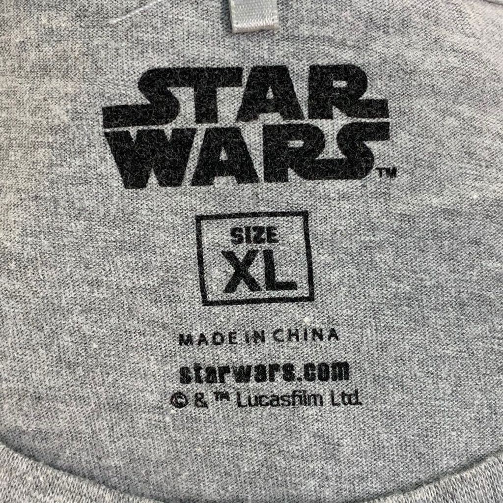 STARWARS 半袖 プリント Tシャツ XL グレー ホワイト スターウォーズ キャラクター クリスマス サンタ 古着卸 アメリカ仕入 a508-5987_画像7