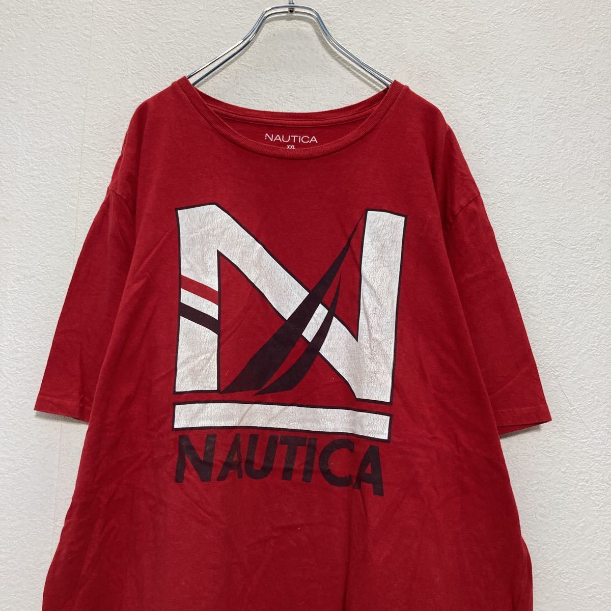 NAUTICA 半袖 プリント Tシャツ XXL レッド ノーティカ ロゴ ストリート ビッグサイズ 古着卸 アメリカ仕入 a508-5049_画像2
