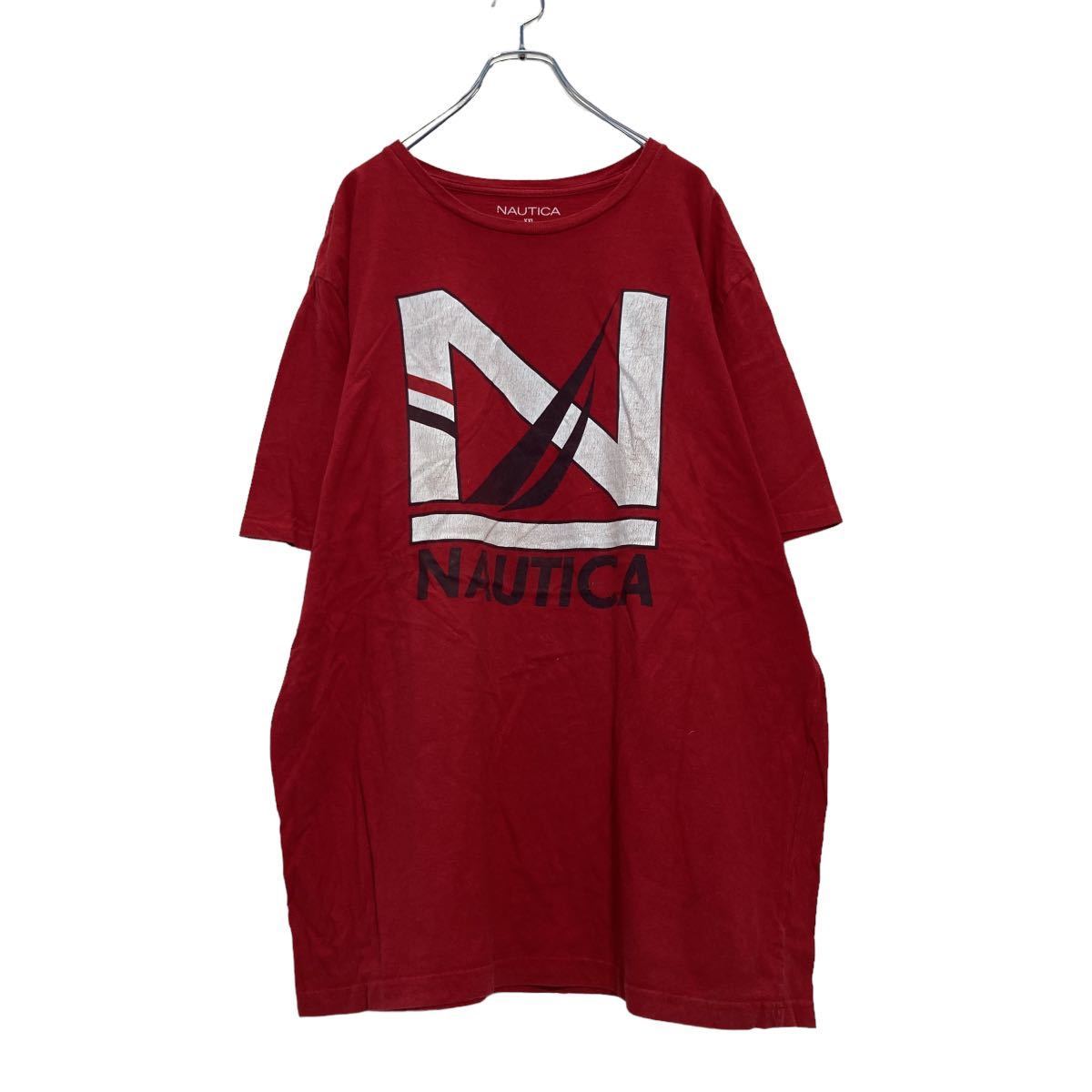 NAUTICA 半袖 プリント Tシャツ XXL レッド ノーティカ ロゴ ストリート ビッグサイズ 古着卸 アメリカ仕入 a508-5049_画像1