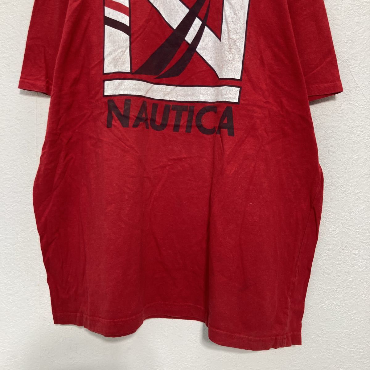 NAUTICA 半袖 プリント Tシャツ XXL レッド ノーティカ ロゴ ストリート ビッグサイズ 古着卸 アメリカ仕入 a508-5049_画像3
