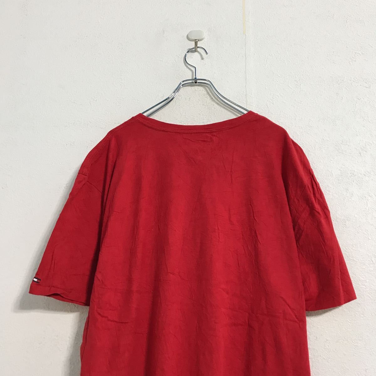 TOMMY HILFIGER 半袖 プリント Tシャツ XL レッド トミーヒルフィガー ビッグロゴ 古着卸 アメリカ仕入 a507-6909_画像5