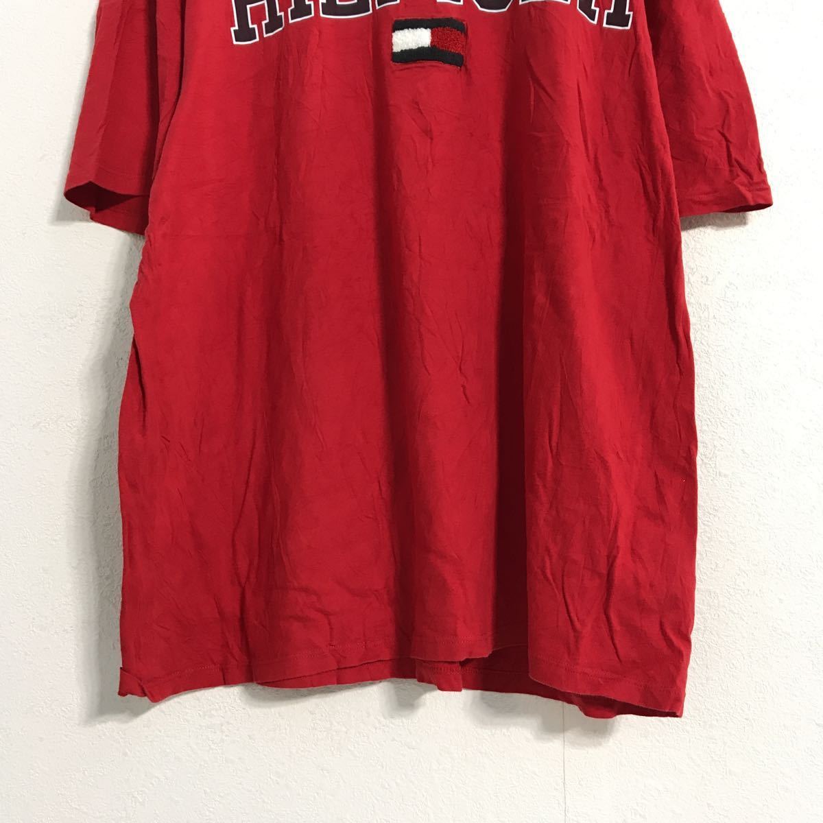 TOMMY HILFIGER 半袖 プリント Tシャツ XL レッド トミーヒルフィガー ビッグロゴ 古着卸 アメリカ仕入 a507-6909_画像3