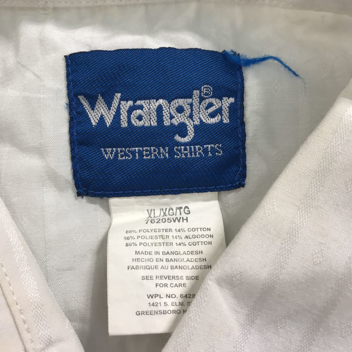 Wrangler 半袖 ストライプ シャツ XL ホワイト ラングラー ウエスタンシャツ 古着卸 アメリカ仕入 a508-5099の画像7