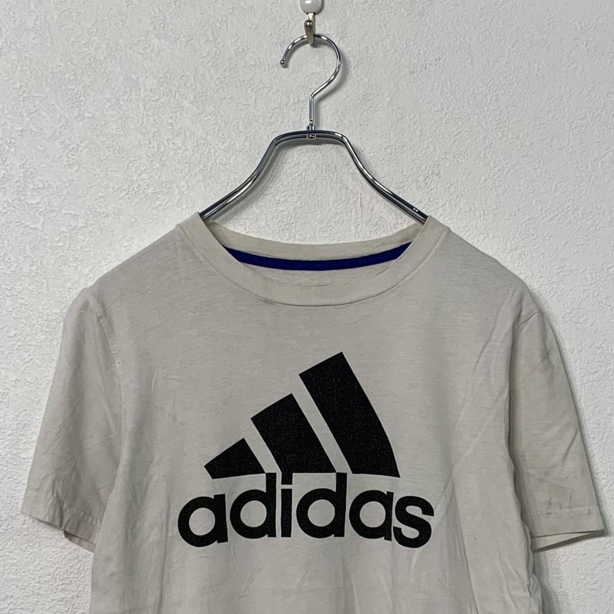 adidas 半袖 ロゴ プリント Tシャツ ユースサイズ キッズ M ホワイト ブラック アディダス ヴィンテージ 古着卸 アメリカ仕入 a508-5289_画像2