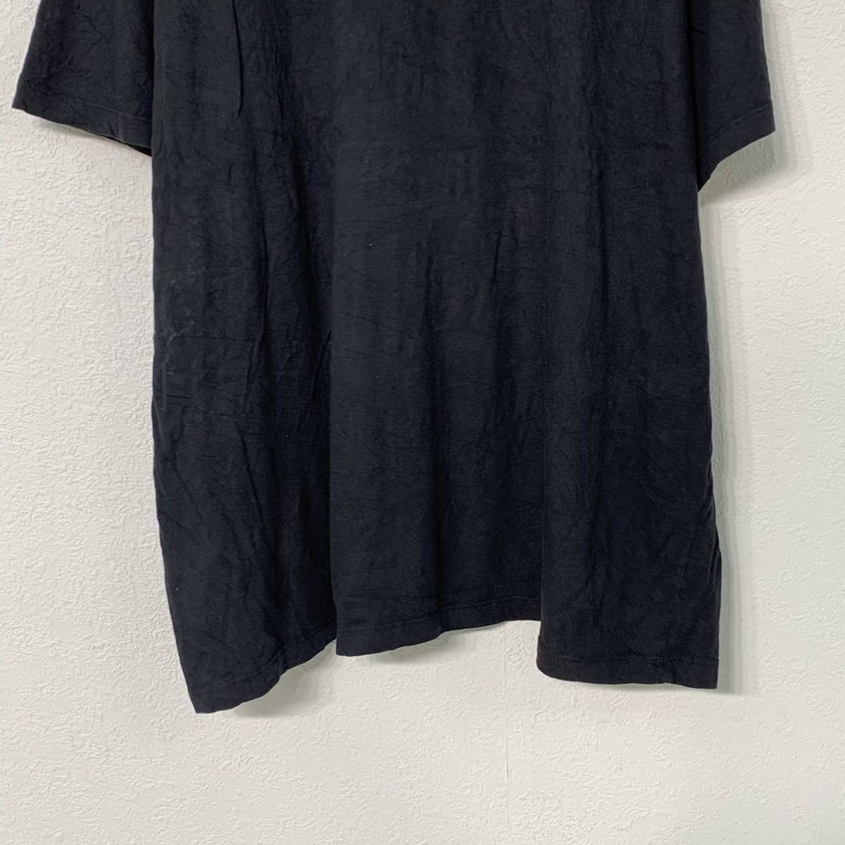 U.S.POLOASSN 半袖 ロゴ プリント Tシャツ XL ブラック ホワイト ポロ 100% コットン 胸元 古着 古着卸 アメリカ仕入 a508-5311の画像3