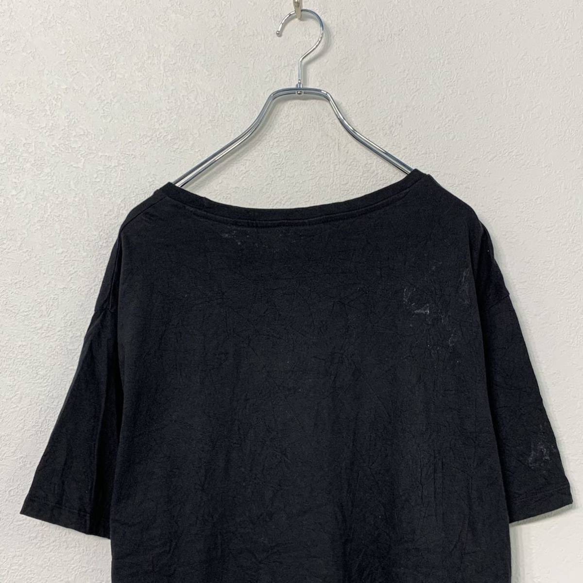 U.S.POLOASSN 半袖 ロゴ プリント Tシャツ XL ブラック ホワイト ポロ 100% コットン 胸元 古着 古着卸 アメリカ仕入 a508-5311の画像5