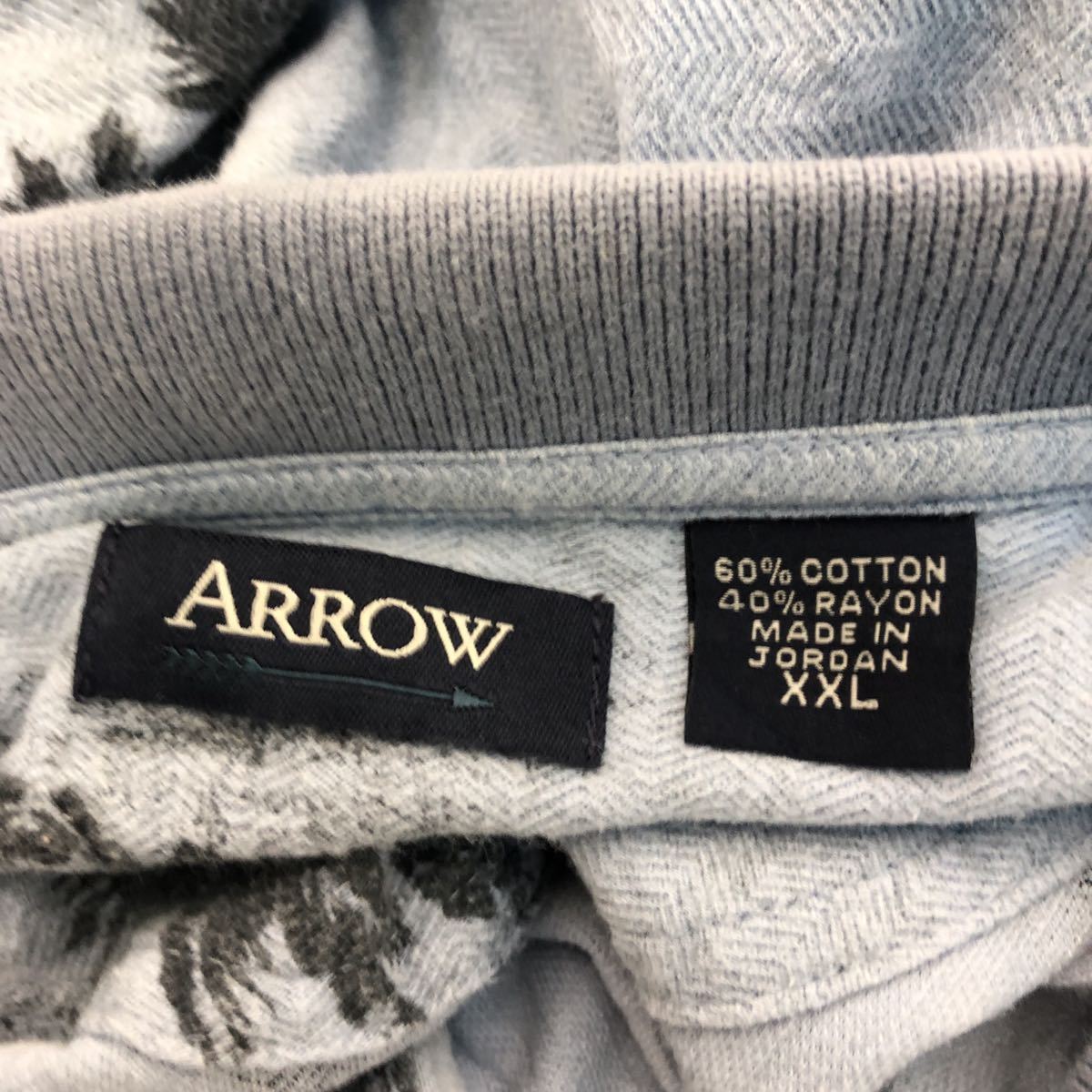 ARROW 半袖 プリント ポロシャツ 2XL ライトブルー アロー ビッグサイズ 古着卸 アメリカ仕入 a508-5450_画像8