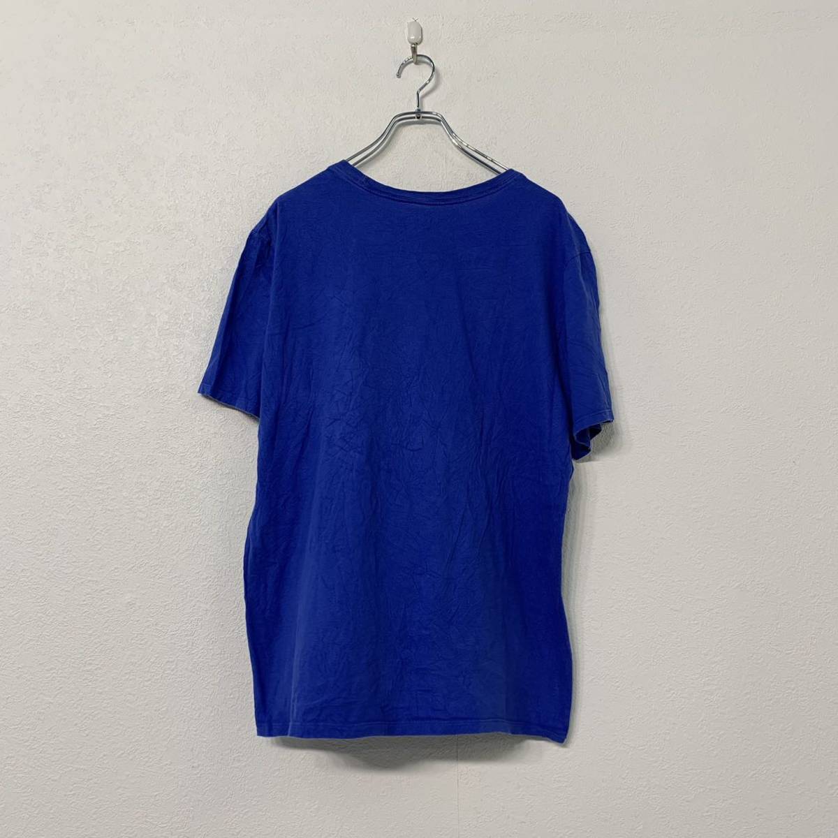 NIKE 半袖 ロゴ プリント Tシャツ XL ブルー ホワイト 胸元 シンプル スポーツ ユニセックス 古着卸 アメリカ仕入 a508-5487_画像4