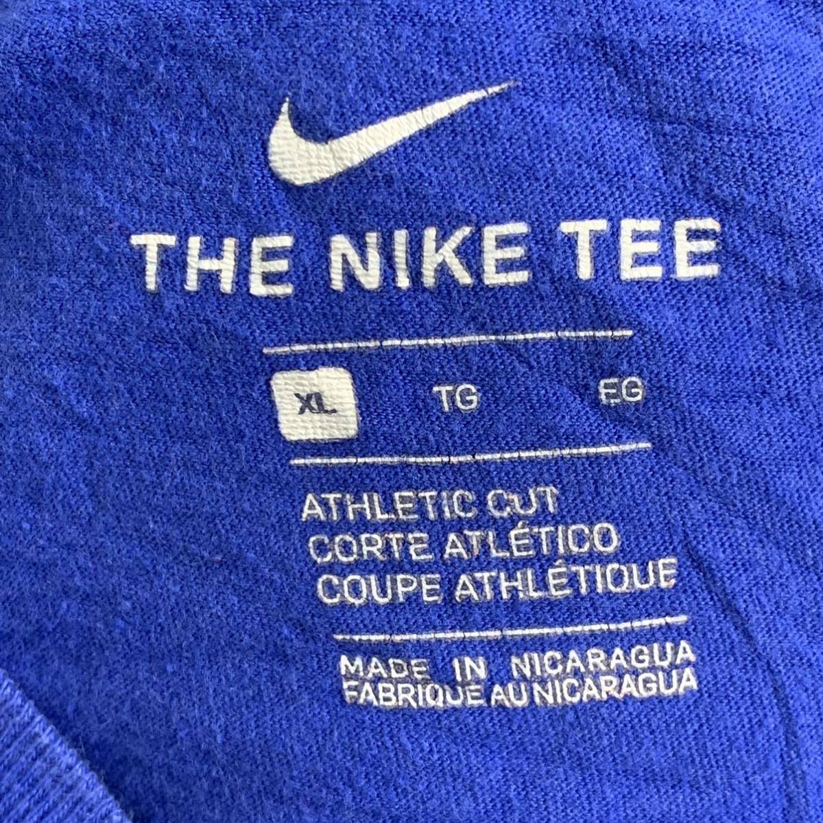 NIKE 半袖 ロゴ プリント Tシャツ XL ブルー ホワイト 胸元 シンプル スポーツ ユニセックス 古着卸 アメリカ仕入 a508-5487_画像8
