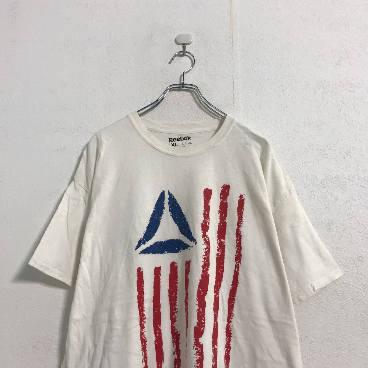 Reebok 半袖 プリント Tシャツ XL ホワイト リーボック 星条旗風 古着卸 アメリカ仕入 a508-5591_画像2