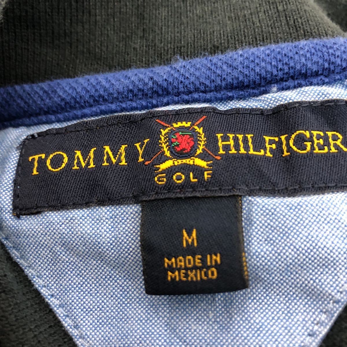 TOMMY HILFIGER GOLF 半袖 無地 ポロシャツ M トミーヒルフィガーゴルフ メキシコ製 シンプル 古着卸 アメリカ仕入 a508-5651_画像7