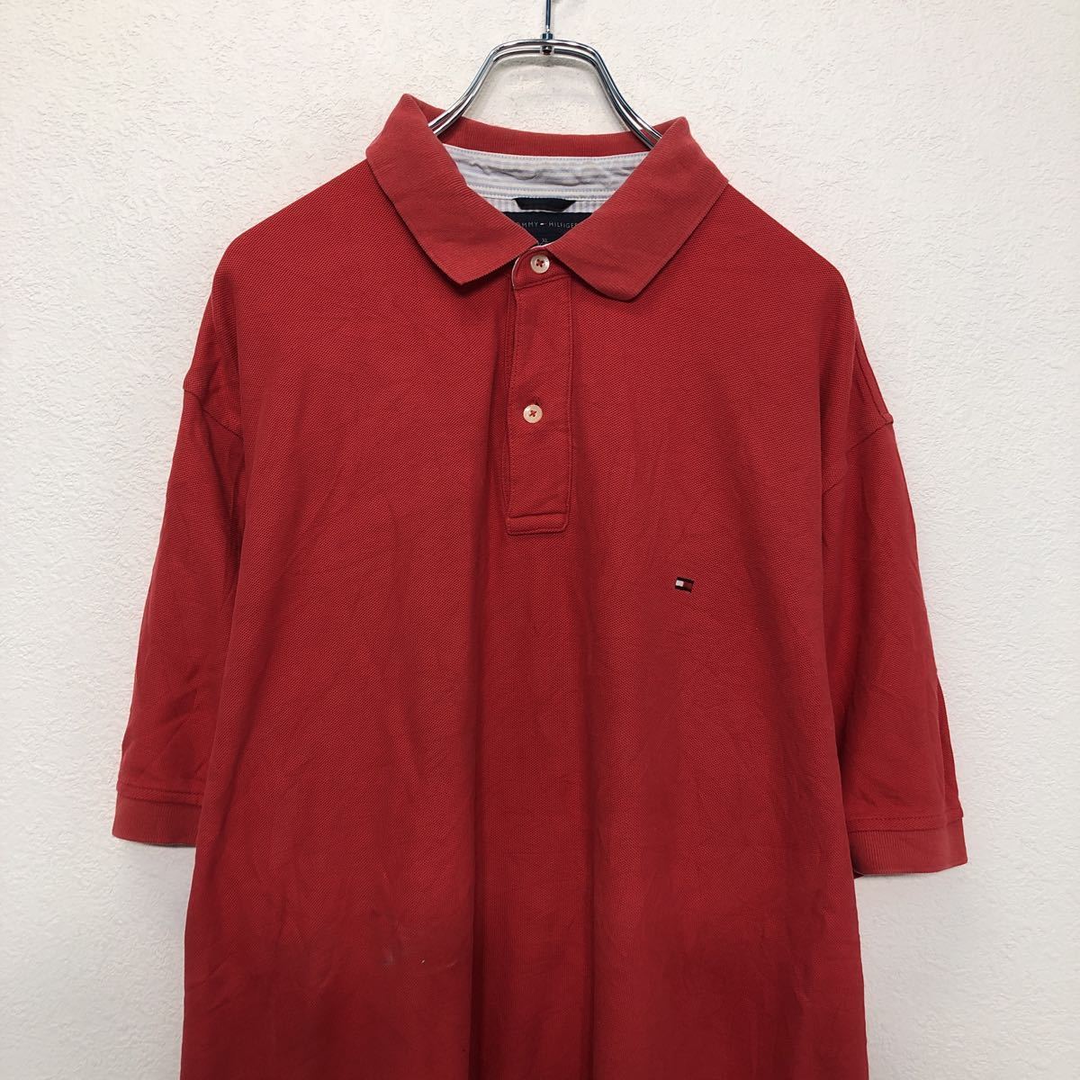 TOMMY HILFIGER 半袖 ロゴ ポロシャツ XL ピンク トミーヒルフィガー ビッグサイズ 古着卸 アメリカ仕入 a508-5659_画像2