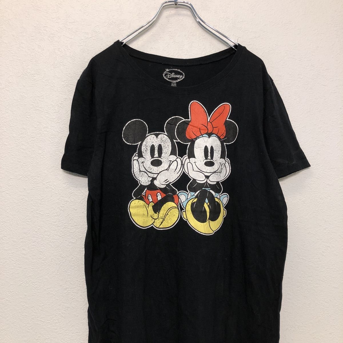 Disney 半袖 キャラクター Tシャツ XL ブラック ホワイト イエロー ディズニー キッズ ミッキー ミニー 古着卸 アメリカ仕入 a508-5758_画像2