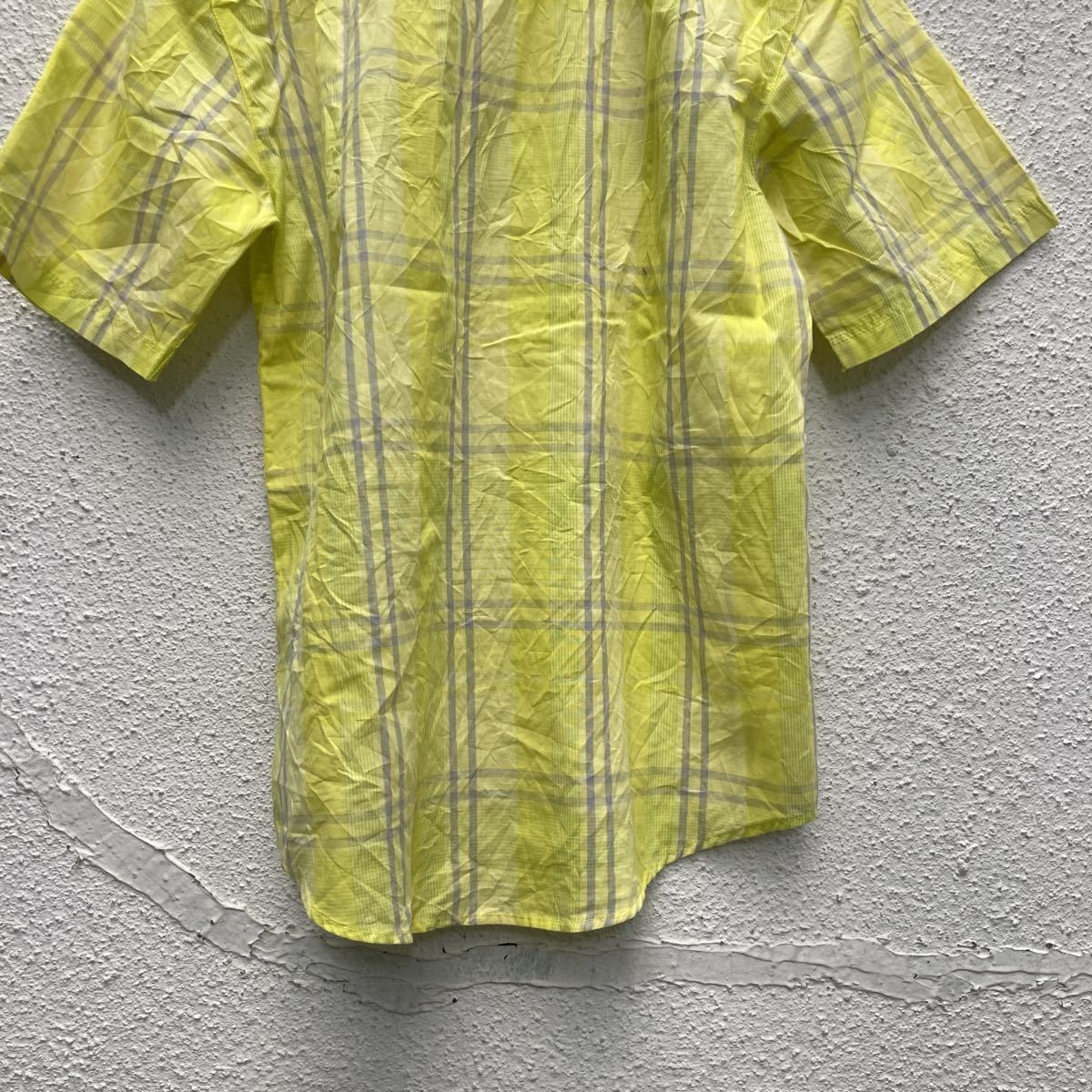 Calvin Klein 半袖 チェックシャツ キッズ Lサイズ カルバンクライン 黄色 イエロー 古着卸 アメリカ仕入 a508-5931_画像6