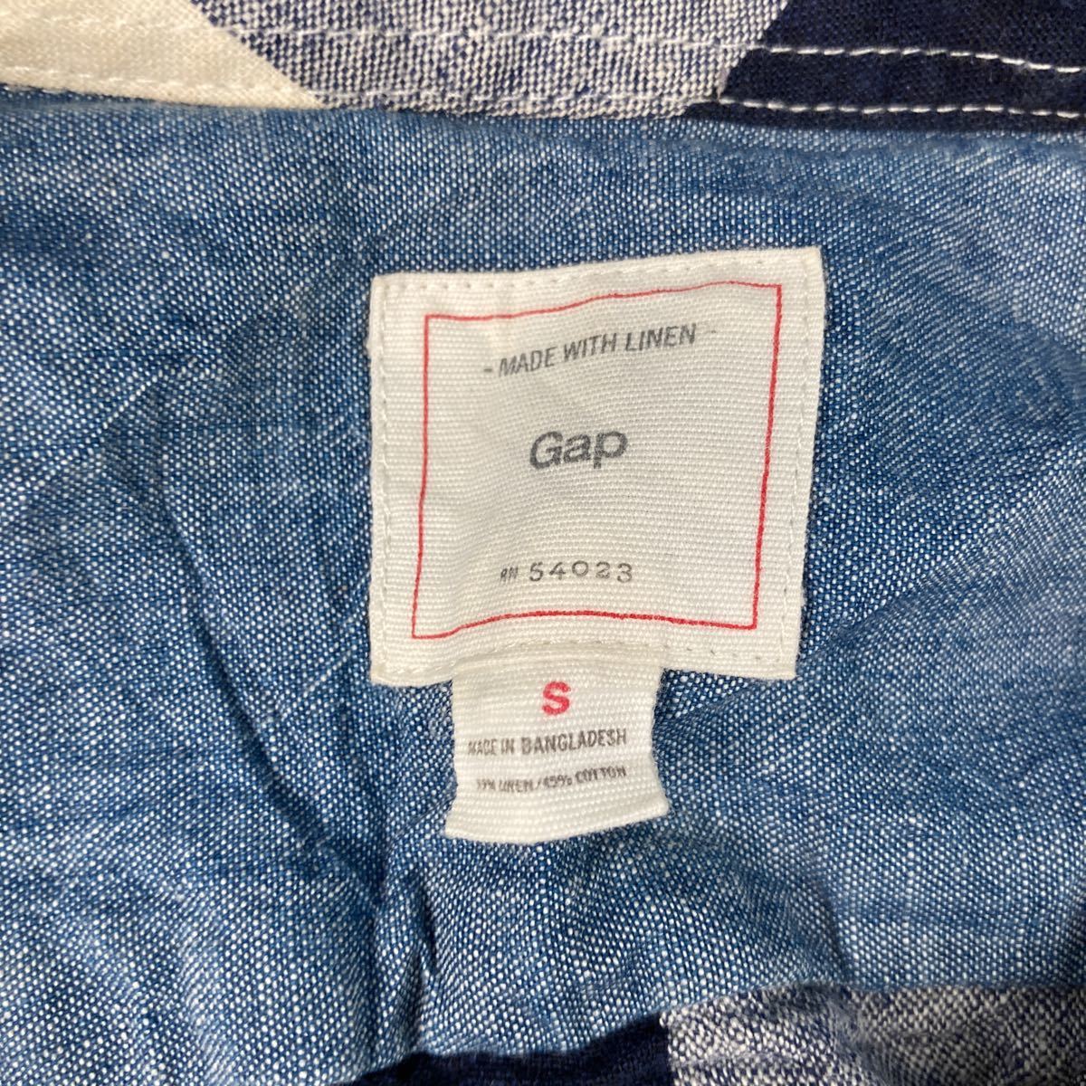 Gap チェック柄 リネンシャツ Sサイズ ギャップ 古着卸 アメリカ仕入 a508-5944_画像8