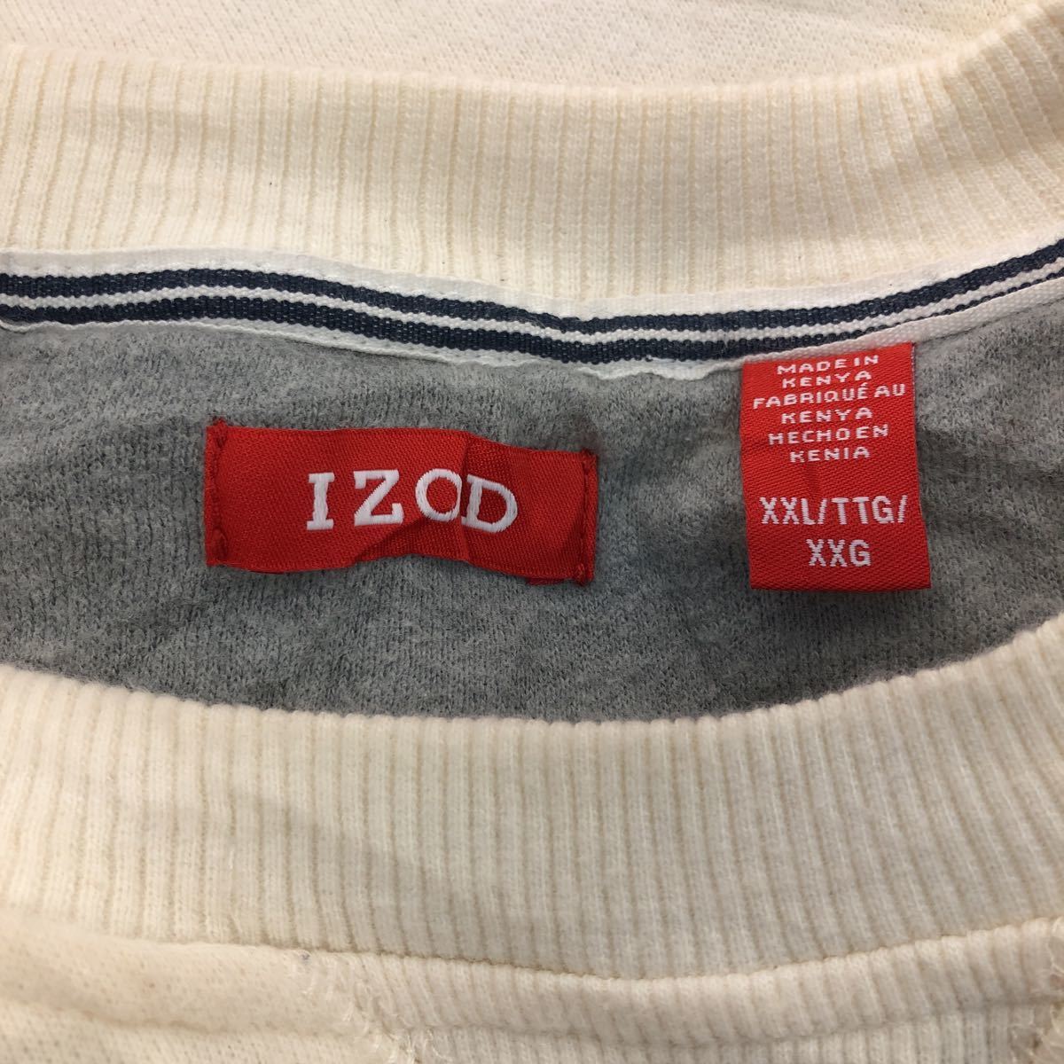 IZOD ロゴ スウェット トレーナー XXL ホワイト アイゾッド ビッグサイズ シンプル 古着卸 アメリカ仕入 a508-6226_画像9