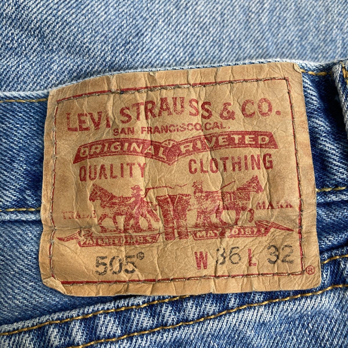 Levi's 505 デニムパンツ W36 リーバイス ストレートフィット ビッグサイズ ブルー メキシコ製 古着卸 アメリカ仕入 2308-1121_画像9