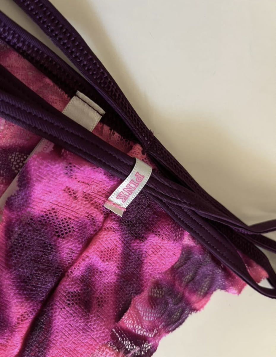 【送料無料】4新品■ヴィクトリアシークレット Victoria's Secret PINK レース Tバック ショーツ XS (日本サイズ XS～S位) 正規2_画像6