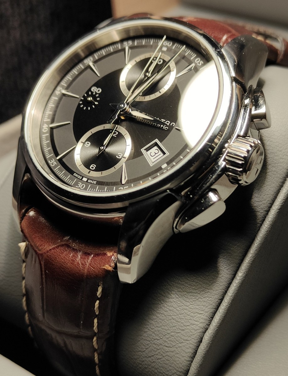 送料無料 Hamilton Jazz Master auto CHRONO ハミルトン ジャズマスター オートマチック 自動巻き カーキ khaki フィールド 腕時計