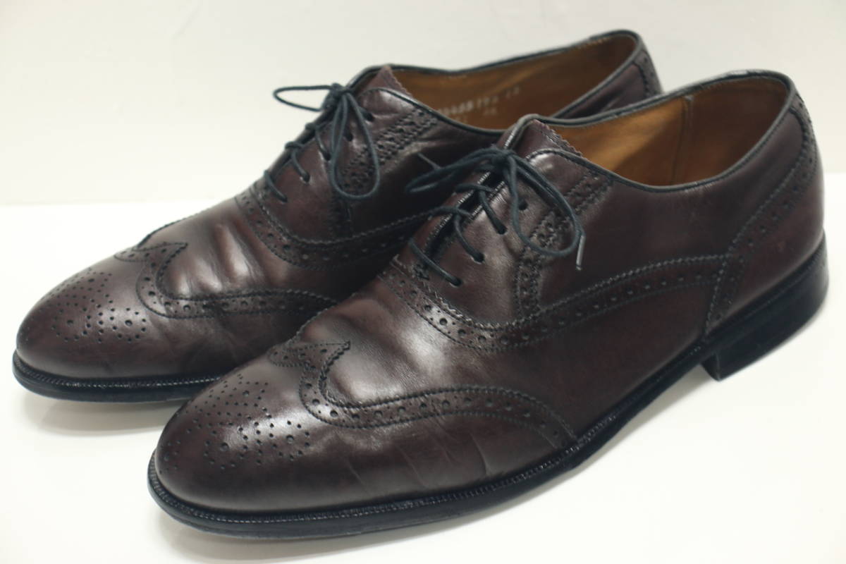 フローシャイム インペリアル　ウイングチップ革靴◆28cm◆US10D◆USA製◆FLORSHEIM IMPERIAL◆レザーソールシューズ◆USA購入_画像1