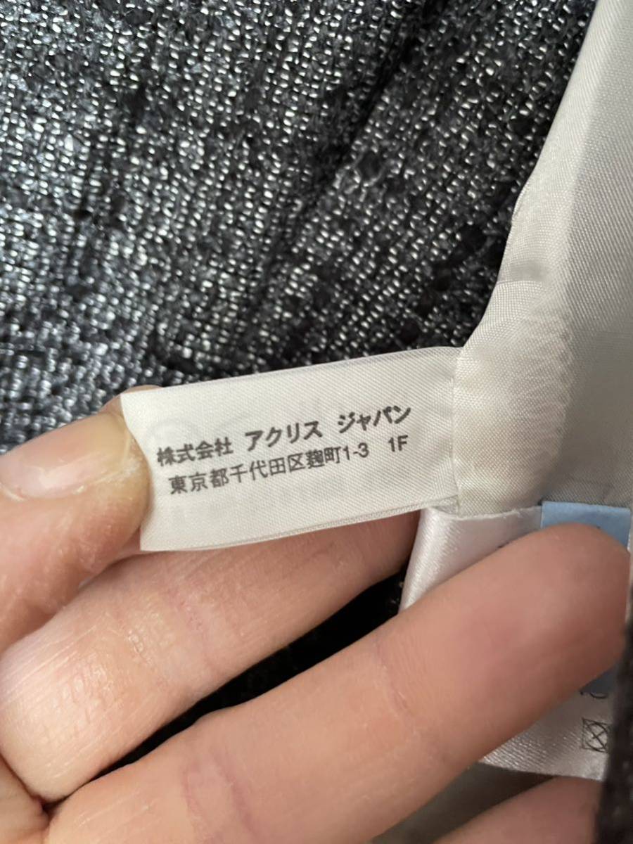 1円から　アクリス　セットアップスーツ シルクツイード　購入価格合計70万円以上！　グレー、上品、ドレスのみも綺麗。_画像3