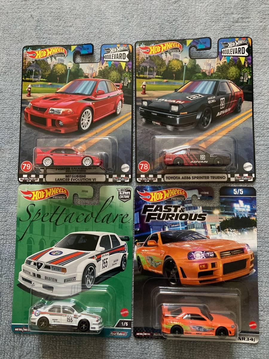 Hot Wheels★HW ホットウィール ALFA ROMEO 155 V6Ti ・TOYOTA AE86・LANCER EVOLUTION Ⅵ・Nissn Skyline GT-R _画像1