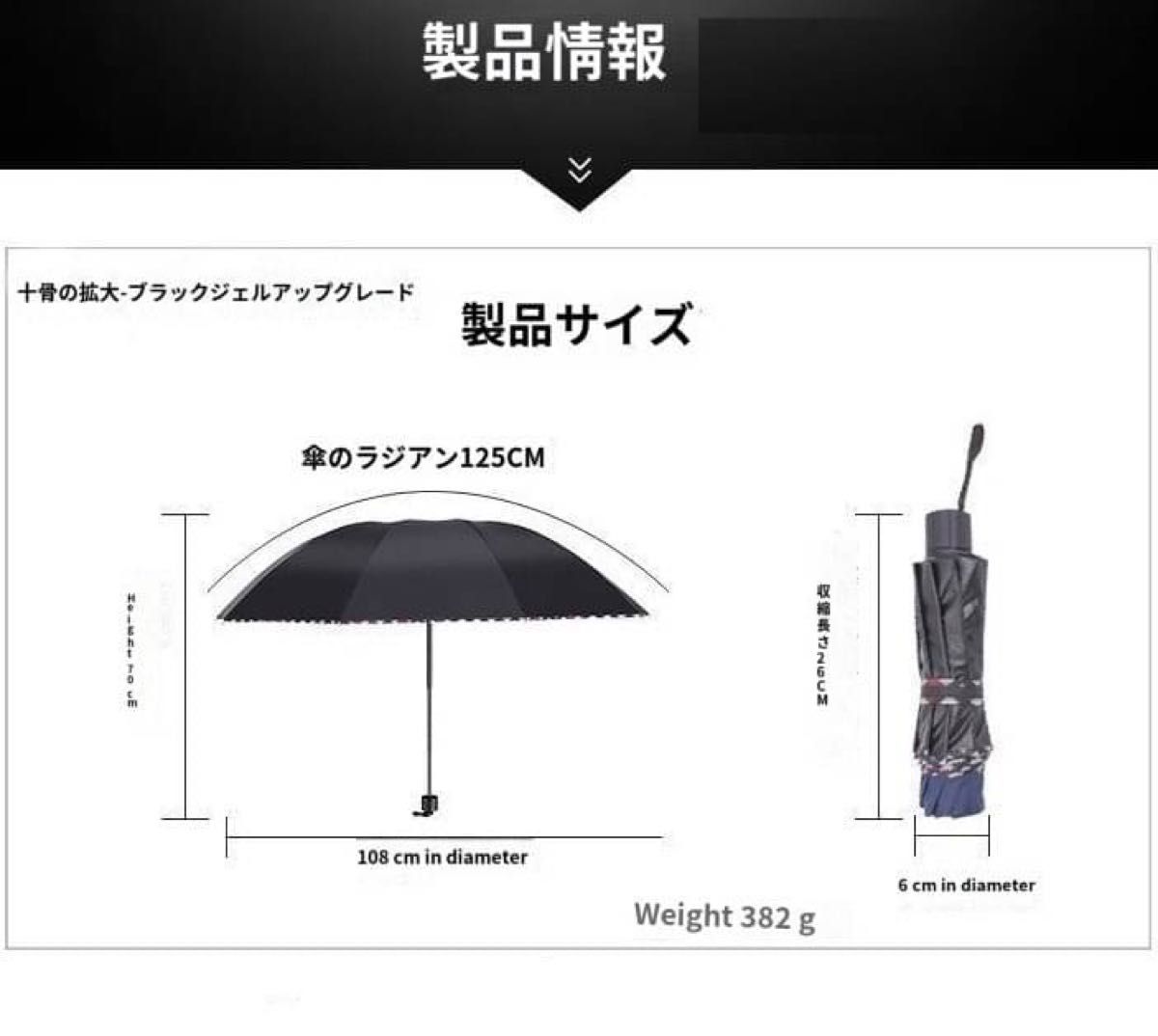 10本骨　耐風 クラシックチェック辺　晴雨兼用傘 折り畳み傘　ネイビー