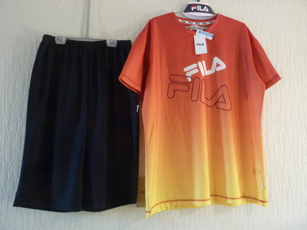 ★FILA【フィラ】☆ワッフル メッシュ ルームウェア パジャマ★半袖＆ハーフパンツセットアップ★メンズサイズLL★新品未使用タグ付★_画像1