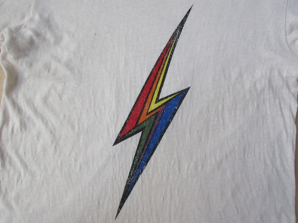 日本製 Lightning Bolt TMT コラボ Tシャツ M ライトニングボルト ティーエムティー カットソー 稲妻 サンダー サーフ SURFジェリー ロペス_コラボ・レインボー稲妻マーク・Tシャツ