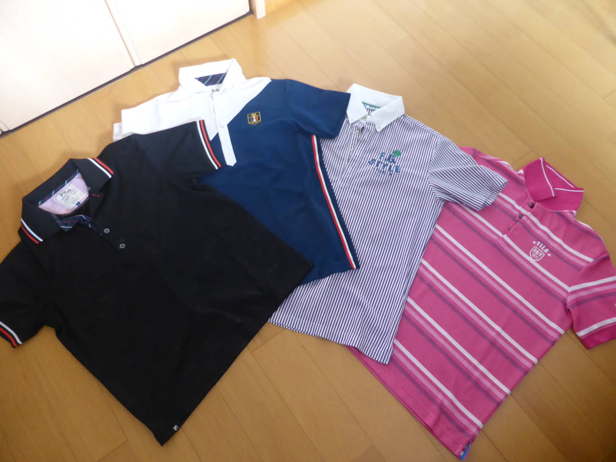 お得！☆FILA GOLF フィラゴルフ 半袖シャツ4枚 Mサイズ☆送料無料！_画像1